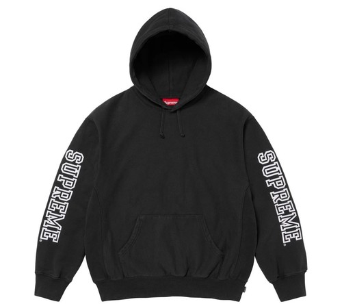 Felpa con cappuccio Supreme Collegiate manica nera grande FW24