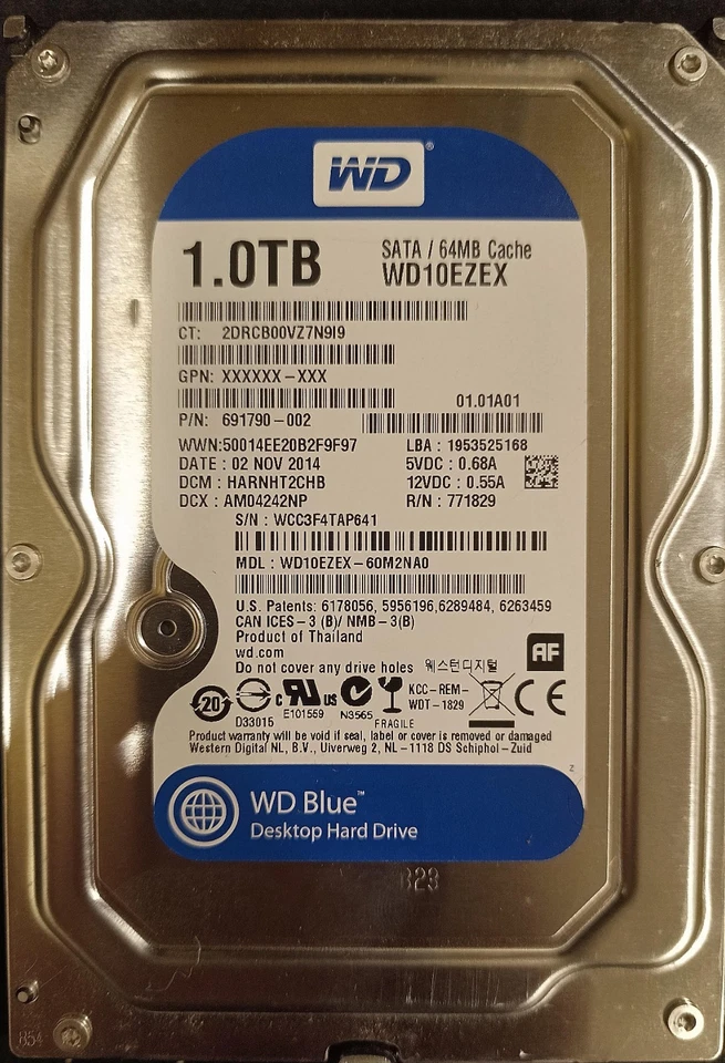 WD Blue 1Tb 7200RPM 3.5" SATA III 64MB Cache Desktop Hard Drive WD10EZEX  - Image 1 of 1