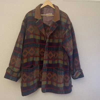 Abrigo Chaqueta Aquila Azteca Navajo Mezcla Lana Multicolor Talla 56 Foto 1 de 4