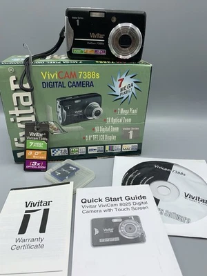 Vivitar Digital Camera Vivicam 7388s 7.0MP Black Boxed No Charger Untested - Image 1 of 4