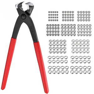 200x Einzelohr Schlauchschellen mit Zange Set Edelstahl Schhlauchklemme 5,8-21mm - Bild 1 von 13