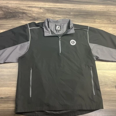 FootJoy 男式夹克 XL 黑色灰色风衣套衫 Spencer 高尔夫 — 第 1/4 张图片