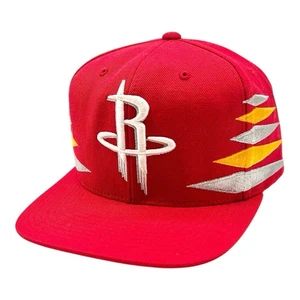 Houston Rockets Hat Cap Snapback Red Mitchell & Ness NBA Retro Diamond Side Logo - Picture 1 of 12