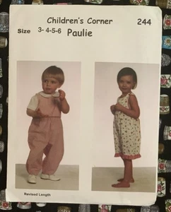 *OOP/VTG* The Children's Corner Sewing Pattern #244 “Paulie” Size 3-6 Uncut - Picture 1 of 3
