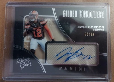 Josh Gordon 2016 Panini Black Gold Gilded Signatures Auto /99 - Image 1 of 2