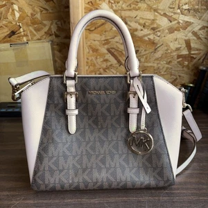Michael Kors Ciara Satchel Handtasche ~ hellrosa und braun ~ sehr guter Zustand - Bild 1 von 13