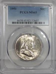 1951 Franklin Half Dollar PCGS MS 65 KOSTENLOSER VERSAND - Bild 1 von 4