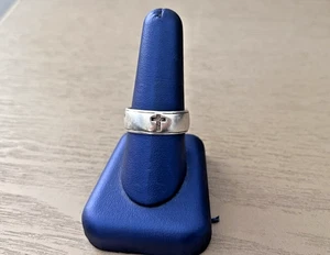 925 Sterling Silber Kreuz Band Herren Ring Größe 10 - Bild 1 von 8