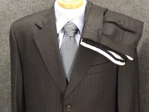 Principe Guabello Mens Suit 40R Gray Pinstripe Lanifico Wool 34x30 Pants Italy - Picture 1 of 18