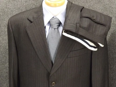 Principe Guabello Mens Suit 40R Gray Pinstripe Lanifico Wool 34x30 Pants Italy - Image 1 of 4