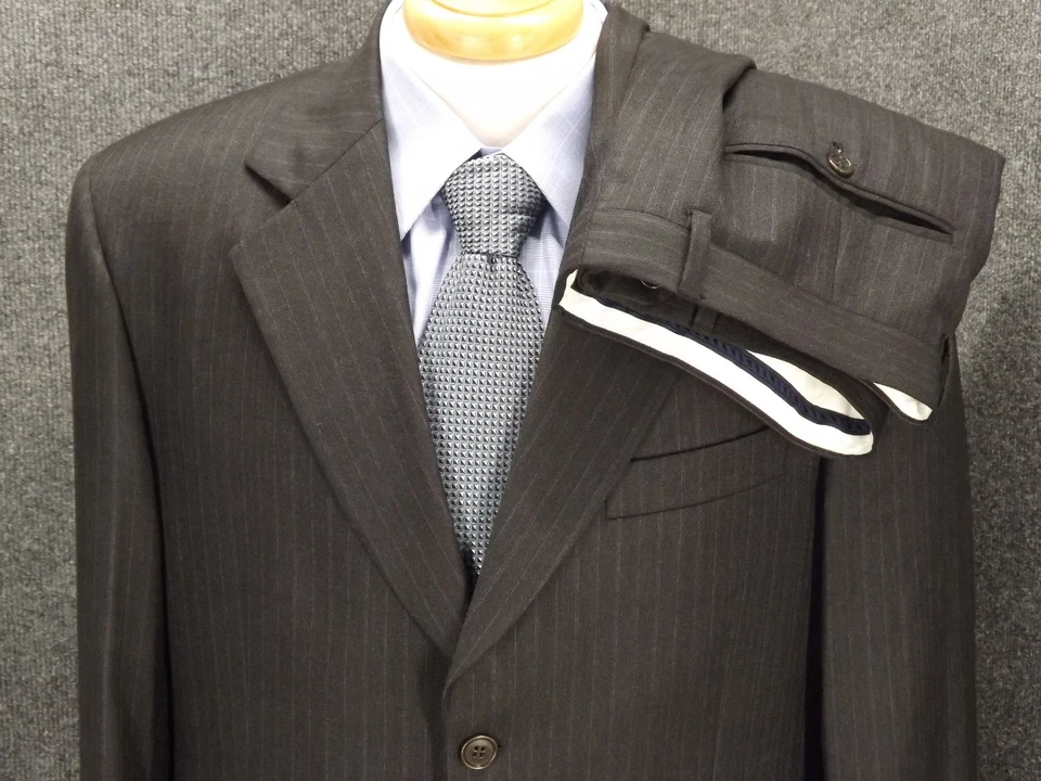 Principe Guabello Mens Suit 40R Gray Pinstripe Lanifico Wool 34x30 Pants Italy - Image 1 of 4
