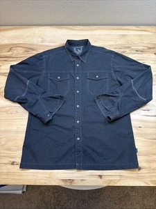 Camisa Kuhl Para Hombre Grande Negra Algodón Nylon Lona Exterior Senderismo Utilidad Gorpcore - Imagen 1 de 9