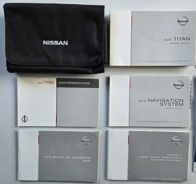 Libro manual del propietario Nissan Titan 2015 fabricante de equipos originales con suplementos, soporte, navegación Foto 1 de 4