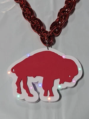 Cadena de abanico de espuma Buffalo Bills - RETRO - ILUMINAR - Collar LED equipo logotipo grande rojo Foto 1 de 2