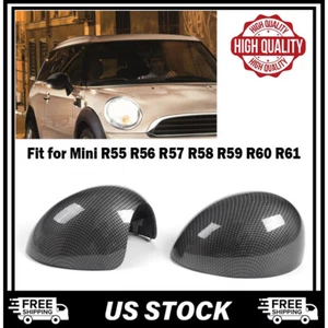 2x Cubiertas de espejo estilo fibra de carbono para Mini Cooper R55 R56 R57 R58 R59 R60 R61 - Imagen 1 de 15