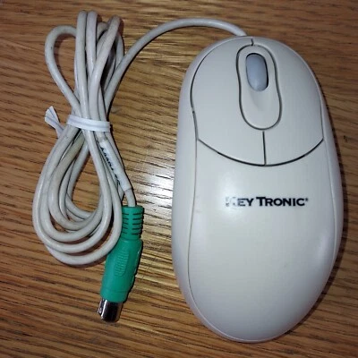 Key Tronic 3-Button PS/2 Scroll Mouse, FKD46AMS22  (Beige) - Image 1 of 2