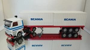 Camion Tekno Scania 142H con rimorchio container 3 assi 1:50 quasi nuovo - Foto 1 di 11