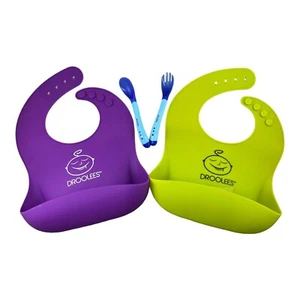 Droolees Silicone Bibs Set Of 2 - Picture 1 of 2