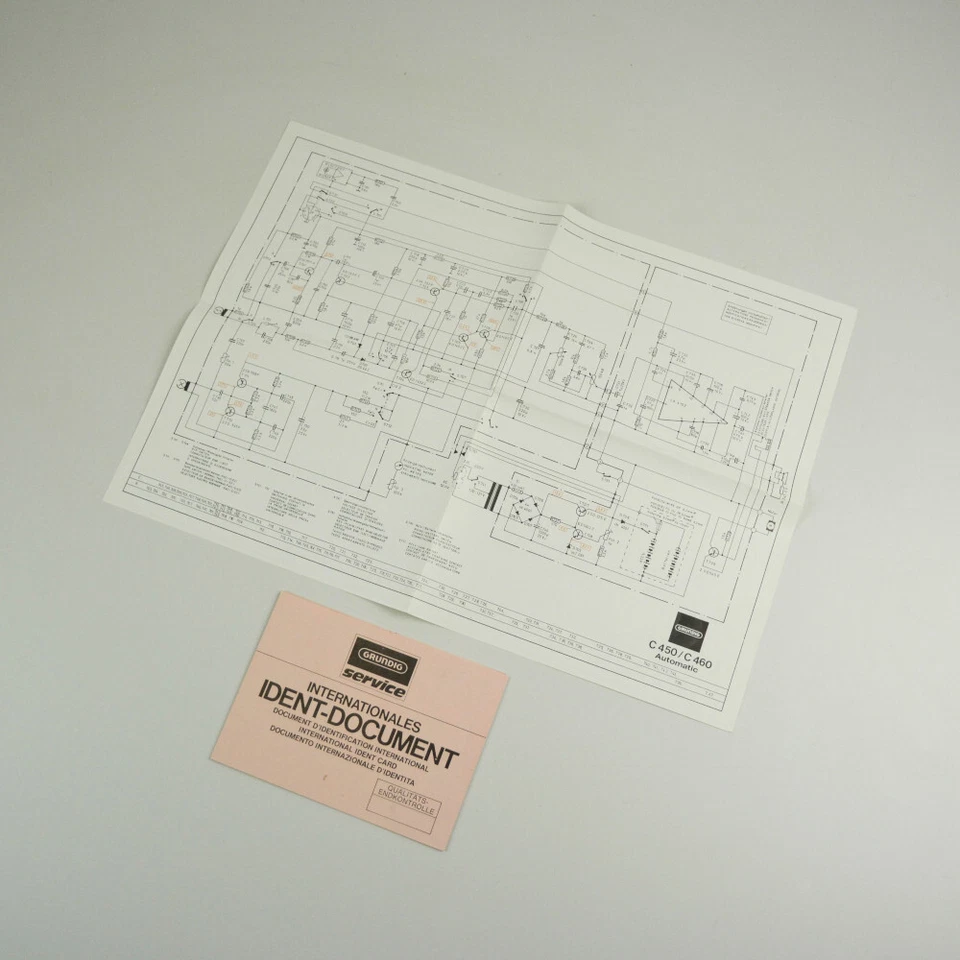 Grundig C450 / C460 automático - diagrama de cableado original y documento de identificación Foto 1 de 3