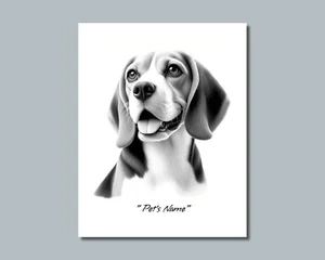 Personalized BEAGLE Pet Print Photo YOUR DOG NAME Picture - 8x10 or 11x14 (P7) - Picture 1 of 10
