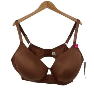 Ashley Stewart Bra Womens 46DDD Chocolate Brown Wire-Free Full Coverage Lined - Picture 1 of 7