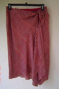 NWT LAUREN RALPH STRIPED SARONG RED DOTS SKIRT SIZE 8 $109 - Picture 1 of 2
