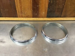 MG MGB 63-79 MGC 68-69 • Original Headlight Trim Ring Set. Used.   KMG1115 - Picture 1 of 17