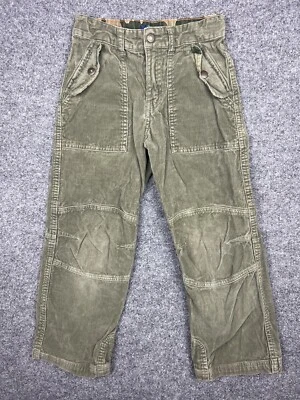 Pantalones de pana OshKosh B’gosh verde camuflaje acento solapa bolsillo doble rodilla niños 7X Foto 1 de 4
