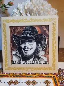 VTG 80’s Hank Williams Jr Mirror Glass Used Good Condition - Picture 1 of 6