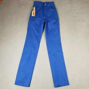 Vintage 70's Lee Work Twill Pants Juniors 22X35 Size 3 Blue Made in USA NOS - Picture 1 of 10