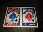 Bicycle JUMBO Playing Cards Poker Standard Size Jumbo Index 2 Decks Red/Blue USA