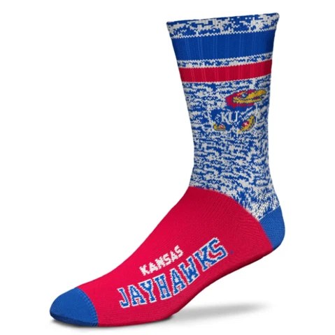 Kansas Jayhawks Blue RMC & Red Retro Deuce Crew Socks Cover