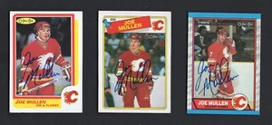 Lot of 3 Autographed Cards Joe Mullen Calgary Flames - Picture 1 of 5