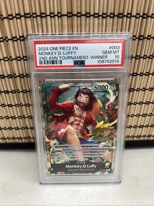 One Piece TCG 2nd Anniversary WINNER Monkey. D. Luffy ST13-003 OP Promo PSA 10 - Picture 1 of 2