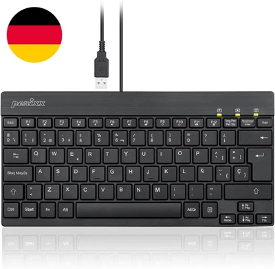 Perixx PERIBOARD-426 Mini-Tastatur Mit Niedrigem Profil Und Usb-Kabel, Schwarz,  - Bild 1 von 4