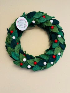 NWT NEW Trader Joe's Handcrafted Felted Wool Wreath Christmas Holiday - Picture 1 of 1