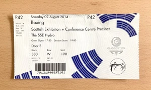 2014 COMMONWEALTH GAMES GLASGOW BOXING TICKET STUB - Picture 1 of 1