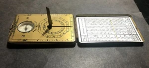 Antique The Ansonia Clock Co. Brass Pocket SUNWATCH Sundial & Compass 1920s USA - Picture 1 of 10
