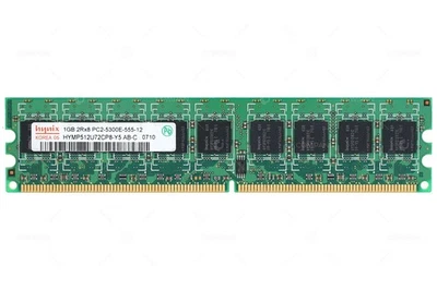 2GB Kit Hynix HYMP512U72CP8-Y5 PC2-5300E-555-12 1GB Server Memory RAM - Image 1 of 2