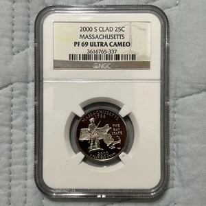 2000 S Clad 25c State Quarter NGC PF69 Ultra Cameo Massachusetts - Picture 1 of 4