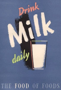 AD30 Vintage Getränk Milch tägliche Werbung Werbeposter A4 Nachdruck - Bild 1 von 1