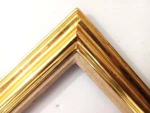 28 X 31 1/2  22K GOLD LEAF WOOD REVERSE PICTURE FRAME CLOSED CORNERS 2 1/2" WIDE - Picture 1 of 9