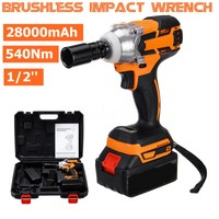 1/2'' Brushless Electric Impact Wrench Cordless Torque Tool 20V 28000mAh 