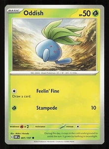 Oddish 001/197 Regular Near Mint Pokemon TCG S&V Obsidian Flames OBF - Picture 1 of 1