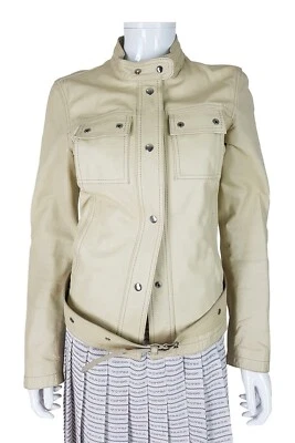 PRADA Cream Leather Jacket (IT44 - UK 12) - Belt Missing - Image 1 of 4