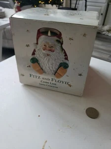 FITZ & FLOYD Candy Lane Santa Claus Candlecup Christmas Decor Candlestick 2001 - Picture 1 of 12
