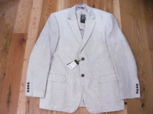 Tasso Elba Island 100% Linen Natural Khaki Blazer Sport Jacket NEW Mens XL (WOR) - Picture 1 of 14