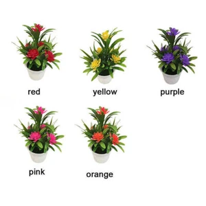 Outdoor Floral Decor Artificial Small Plant Flower Fake Bonsai Pot Potted Garden - Picture 1 of 17