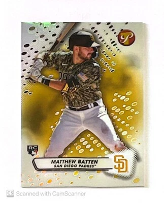 2023 TOPPS PRISTINE MATTHEW BATTEN GOLD REFRACTOR RC /50 SAN DIEGO PADRES - Image 1 of 2