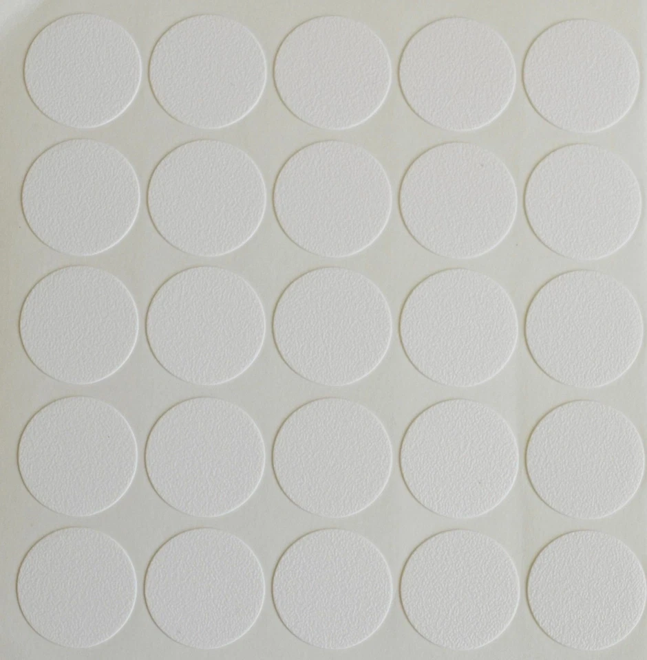 GAS N POW3R 18MM SELF ADHESIVE CAM SCREW HOLE COVER CAP WHITE FURNITURE CABINET BOOKCASE